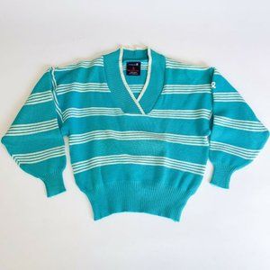 Vintage Demetre Virgin Wool Cowl Stripe Sweater M